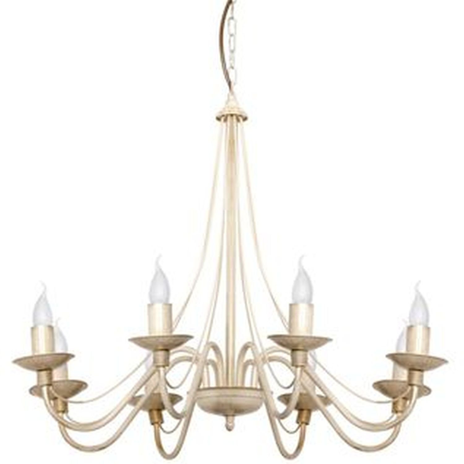 Licht-Erlebnisse Kronleuchter ROSABELLA, ohne Leuchtmittel, Kronleuchter ROSABELLA Creme Rustikal Wohnzimmer