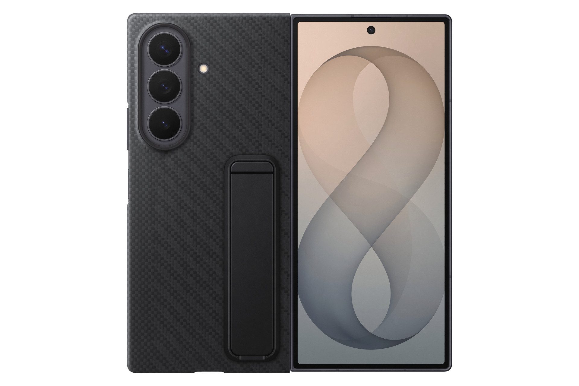 Samsung Smartphone-Hülle Carbon Standing Case für Galaxy Fold8 Ultra, Backcover, Schutzhülle, Handyschutzhülle, Case, Schutzcase, stoßfest – Bild 4 von 5