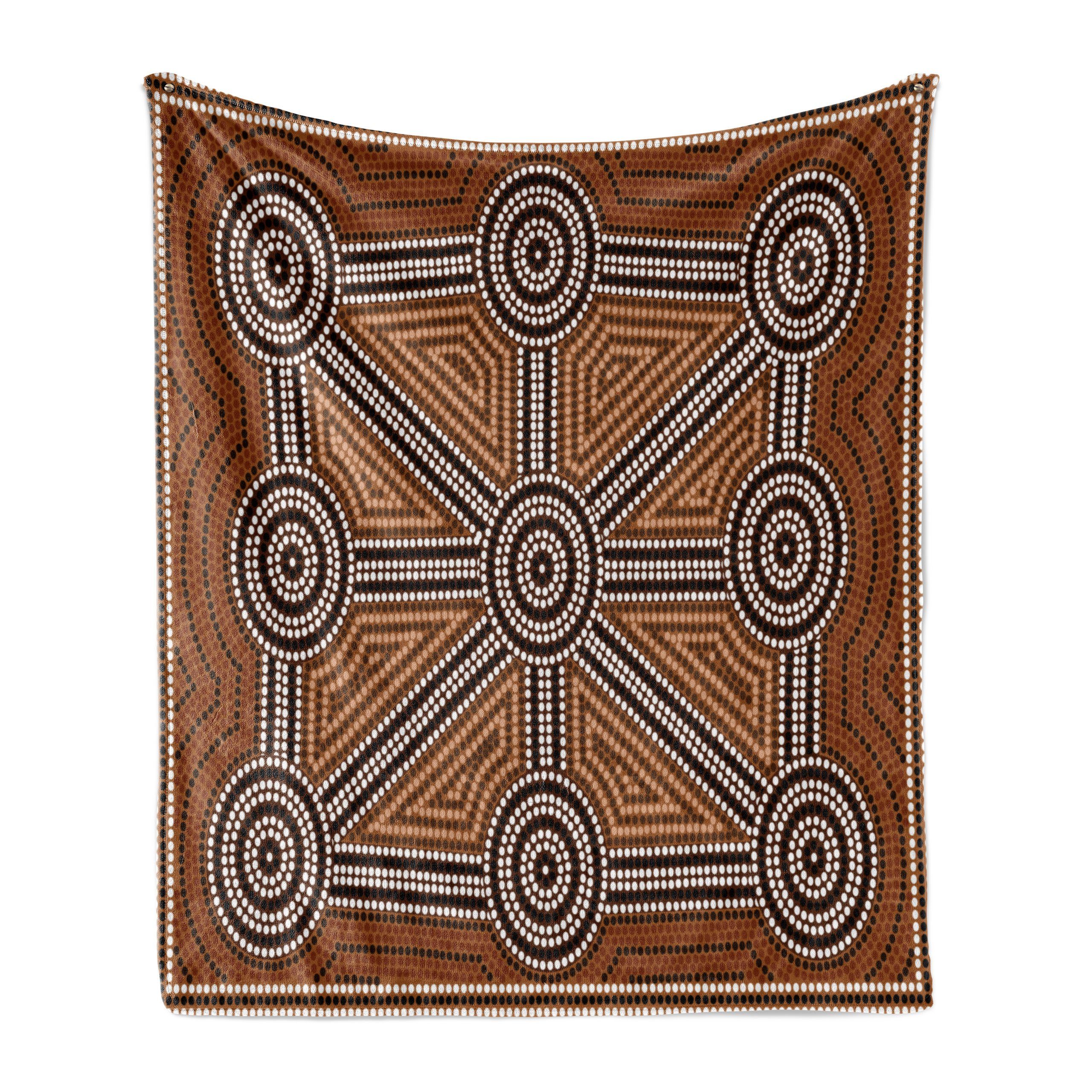 den Aboriginal Innen- für Gemütlicher und Stammes Plüsch Wohndecke Patterns Außenbereich, Abakuhaus,