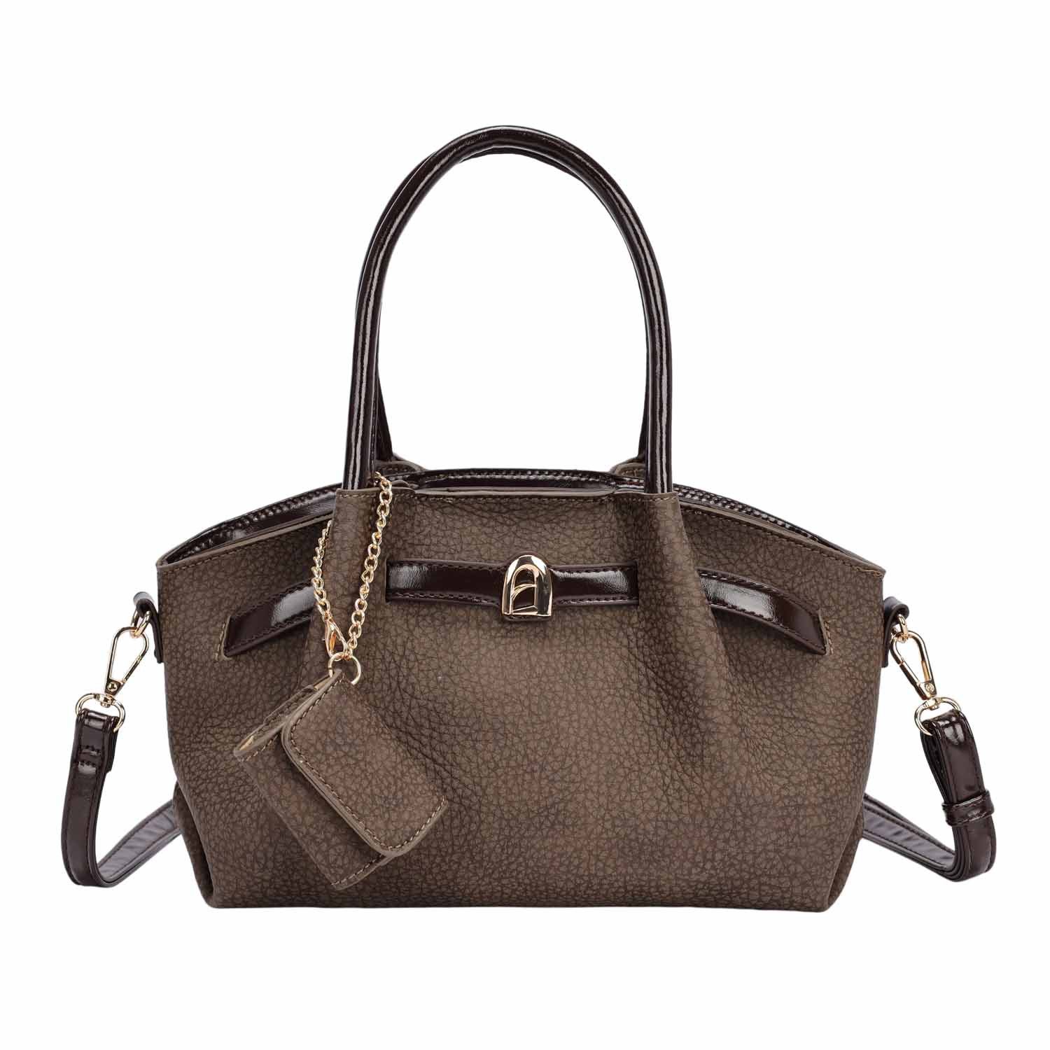 ITALYSHOP24 Schultertasche Damen Tasche Tote Bag Handtasche Crossbody Umhängetasche Leder Optik, Business Henkeltasche Bodybag Damentasche CrossOver Freizeit City Bag