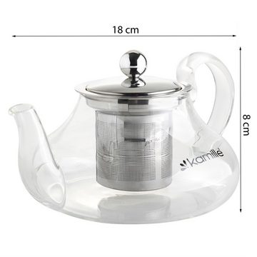Kamille Espressokocher Teekanne 0,6L Glas Siebfilter Teemaker Teebereiter