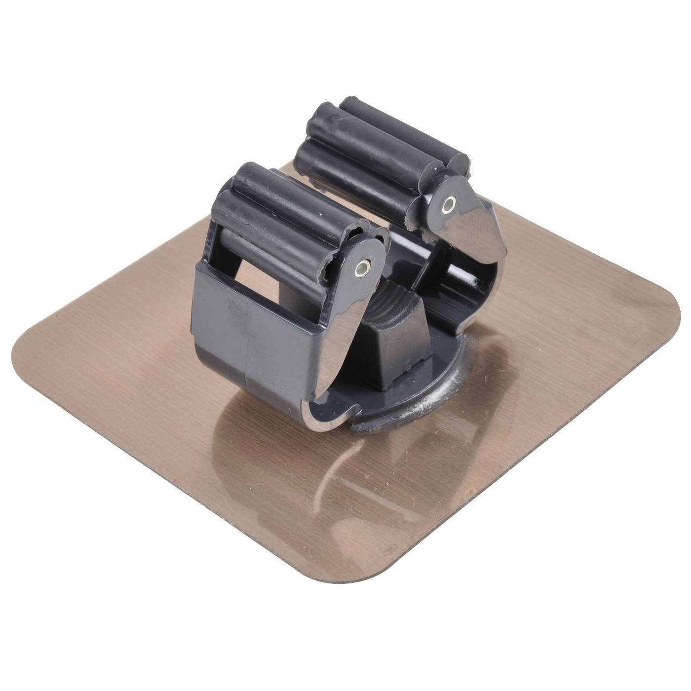 Homea Reinigungsbürste Besenhalter, selbstklebend, 9 x 9 cm, Anthrazit, Badezimmer in allen Wohnstilen, (WC-Bürste + Halter)