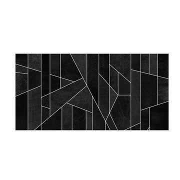 Läufer Teppich Vinyl Flur Küche Muster Abstrakt funktional lang modern, Bilderdepot24, Läufer - schwarz glatt
