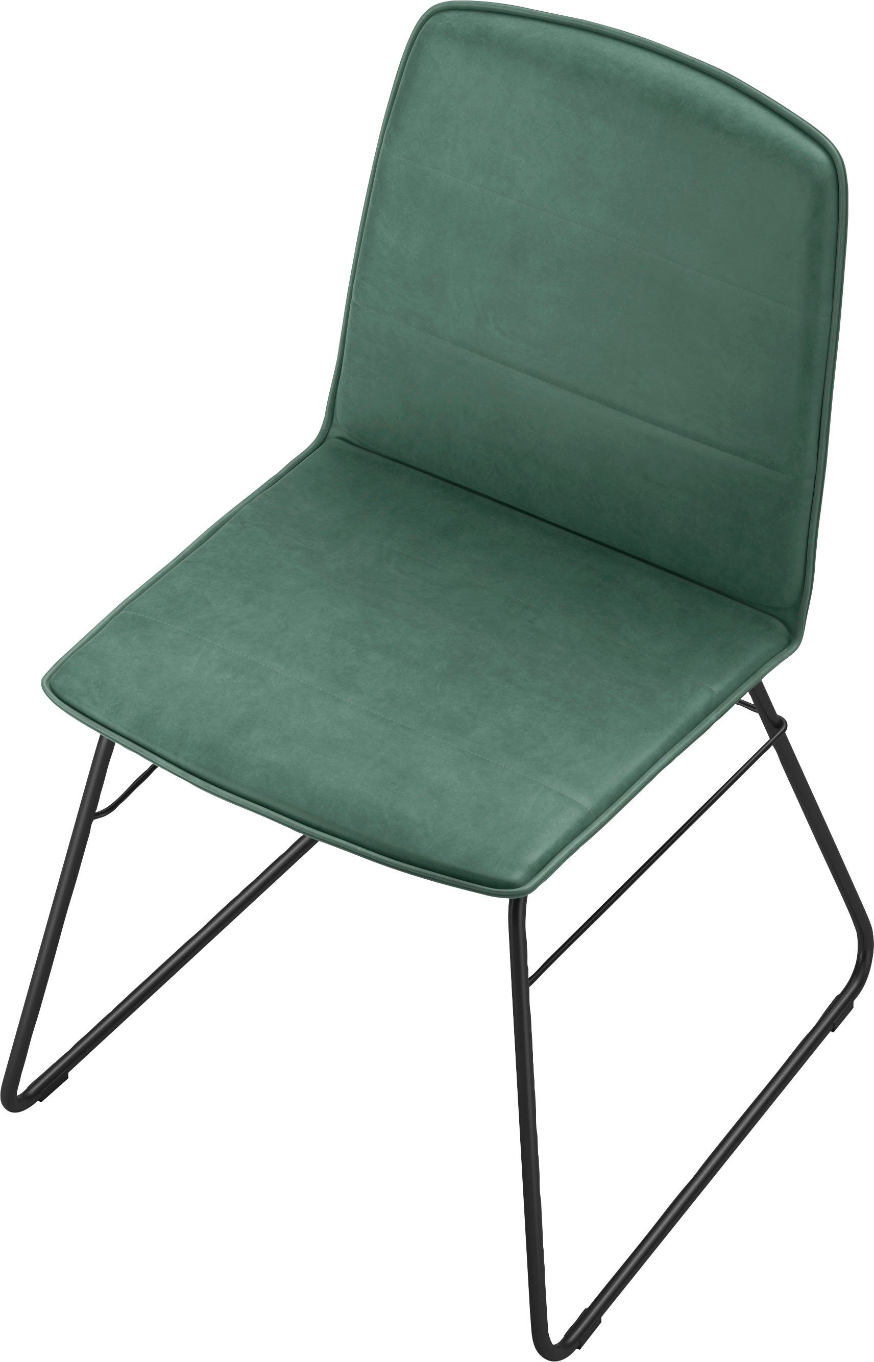 freistil ROLF BENZ Schalenstuhl 118, Stahlrohraußengestell tiefschwarz mit Husse