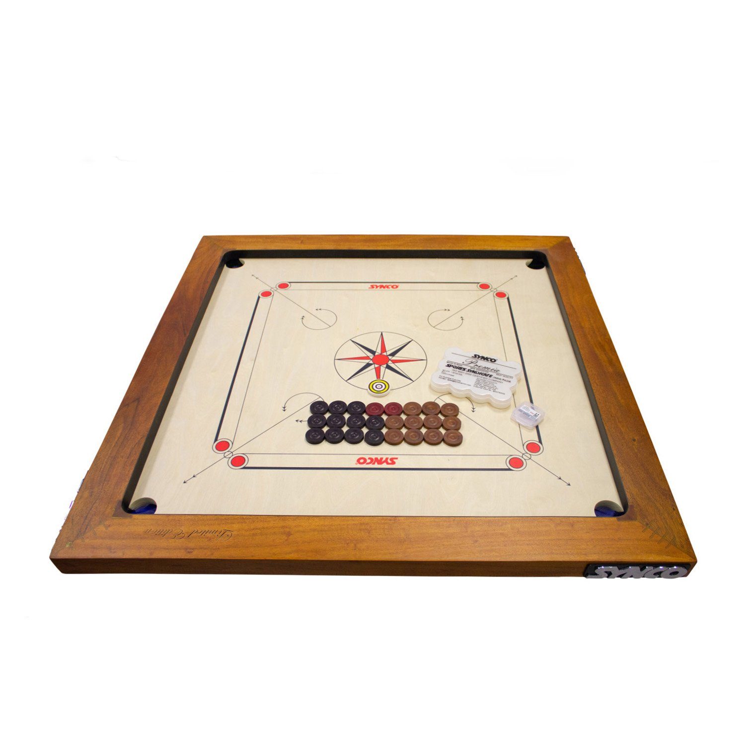 GICO Spielesammlung Carrom Board Synco Professional Turnier 74x74 Limited Edition- 2990