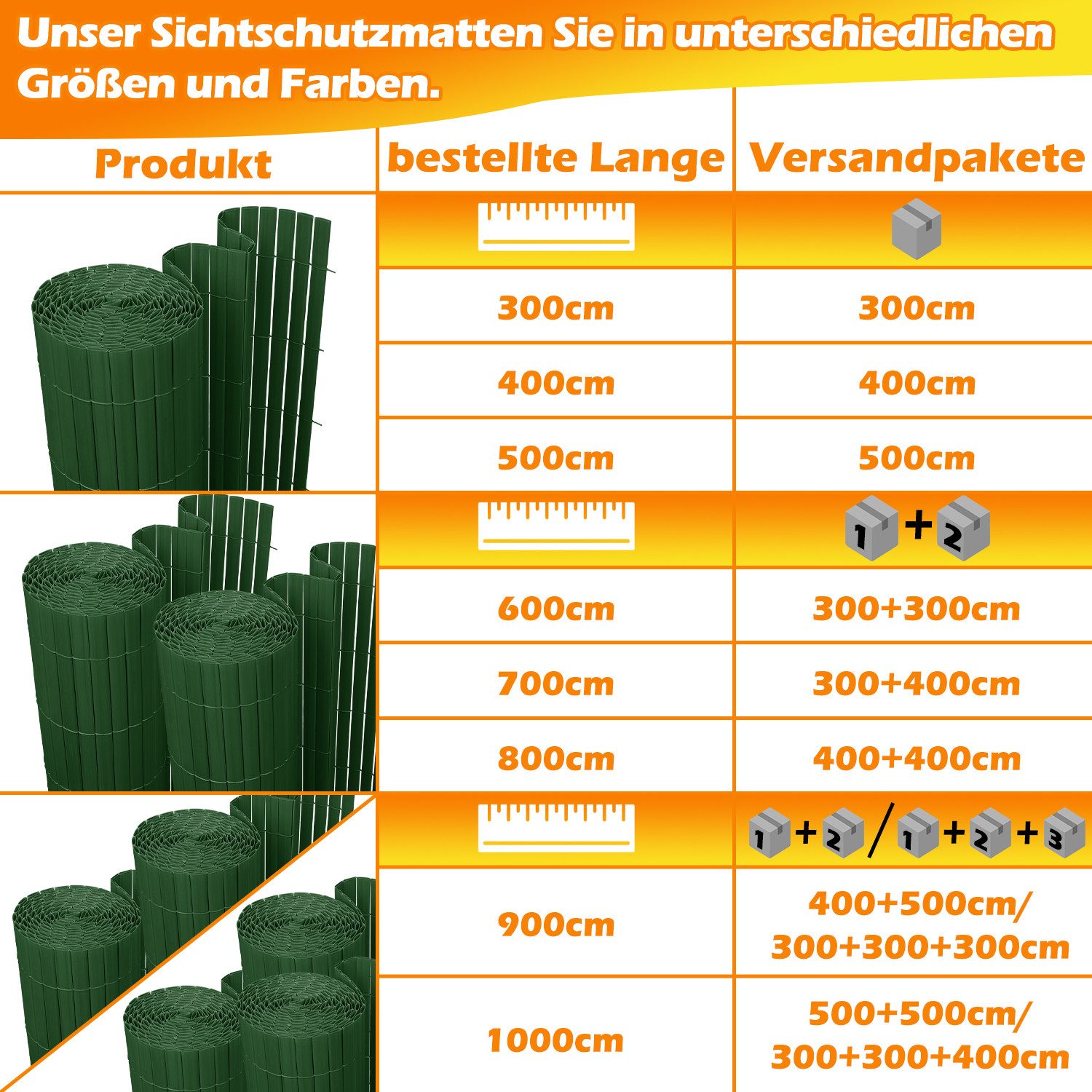 Clanmacy Balkonsichtschutz PVC Sichtschutzmatte für Garten günstig online kaufen