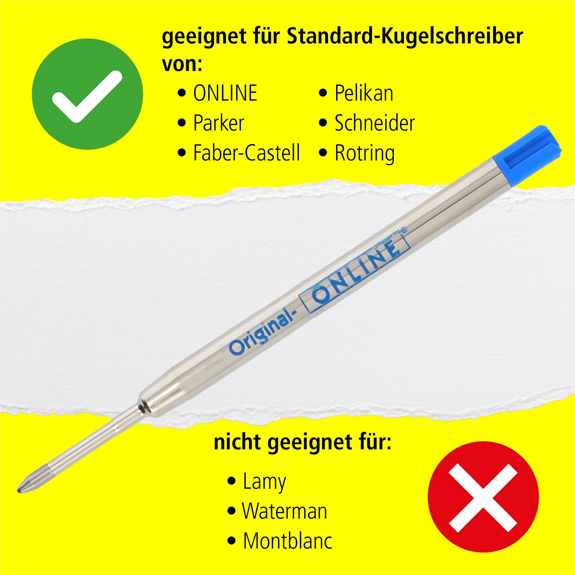 Pen für hergestellt G2-Format, schwarz Kugelschreiber Schweiz blau, Online in Kugelschreiberminen, der Standard-Kugelschreiber,