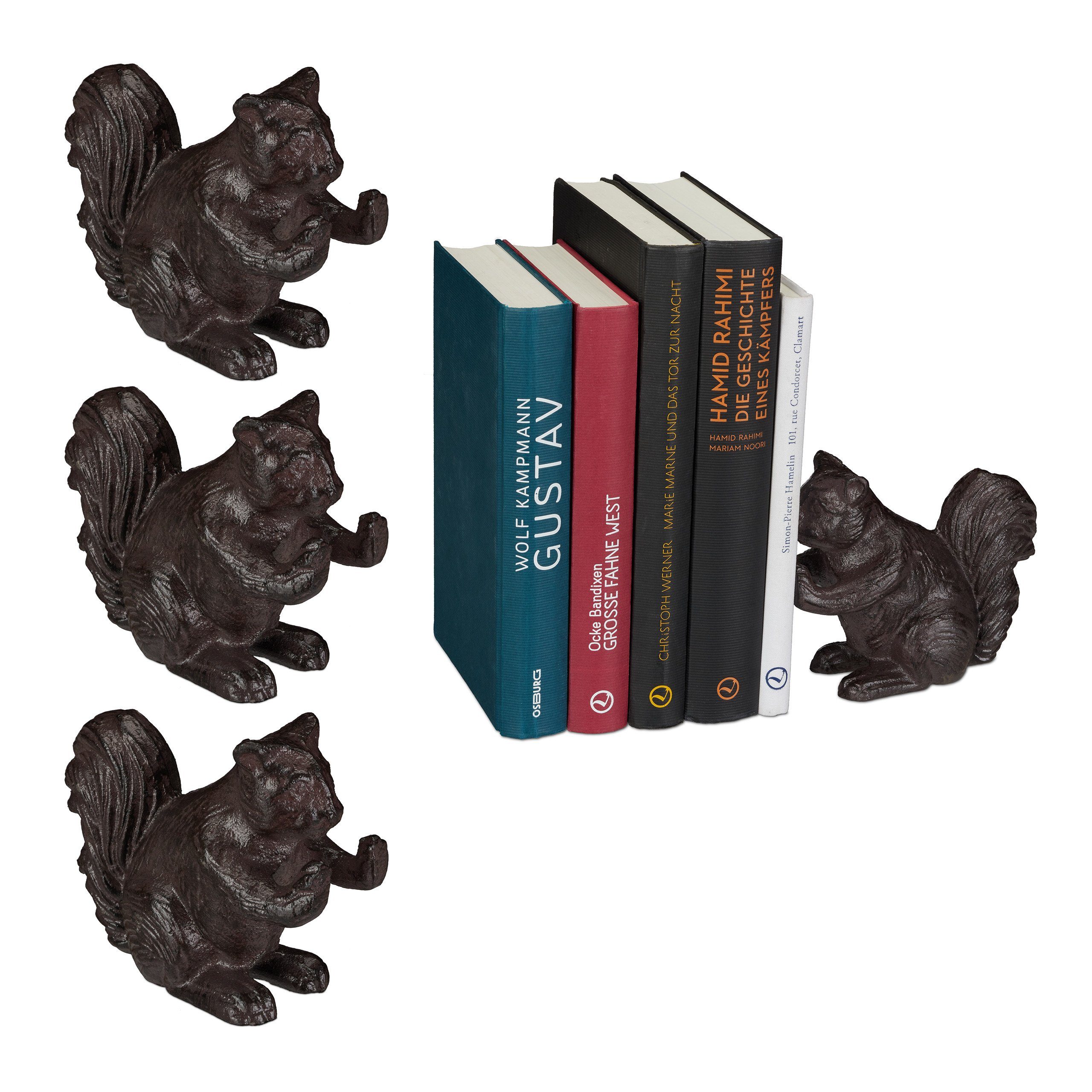 Buchstütze 4 x Buchstütze Eichhörnchen