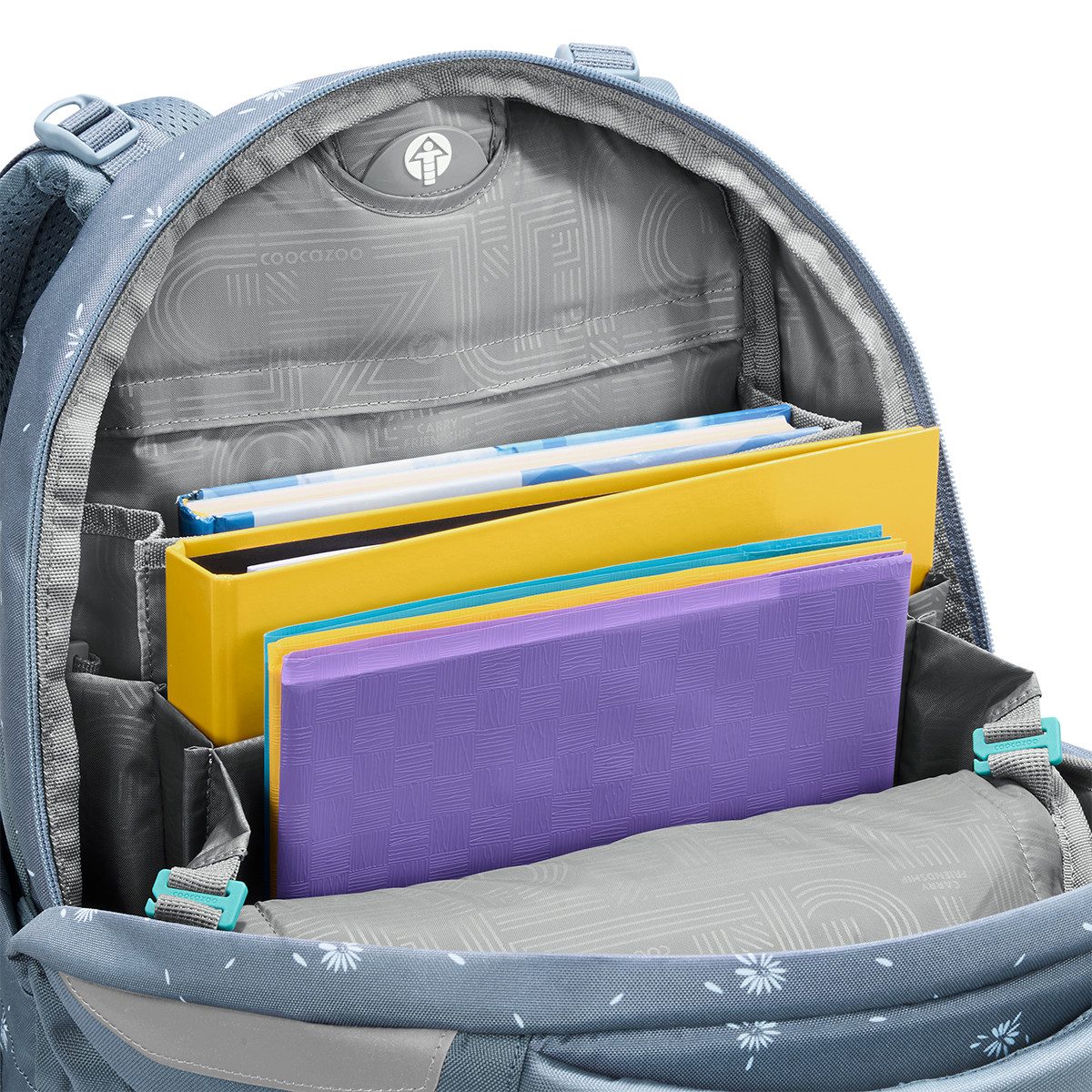 coocazoo Schulranzen Schulrucksack-Set MATE Bloomy Daisy 3-teilig (3-teilig), ergonomisch, Körpergröße: 135 - 180 cm, Easy-Grow-System