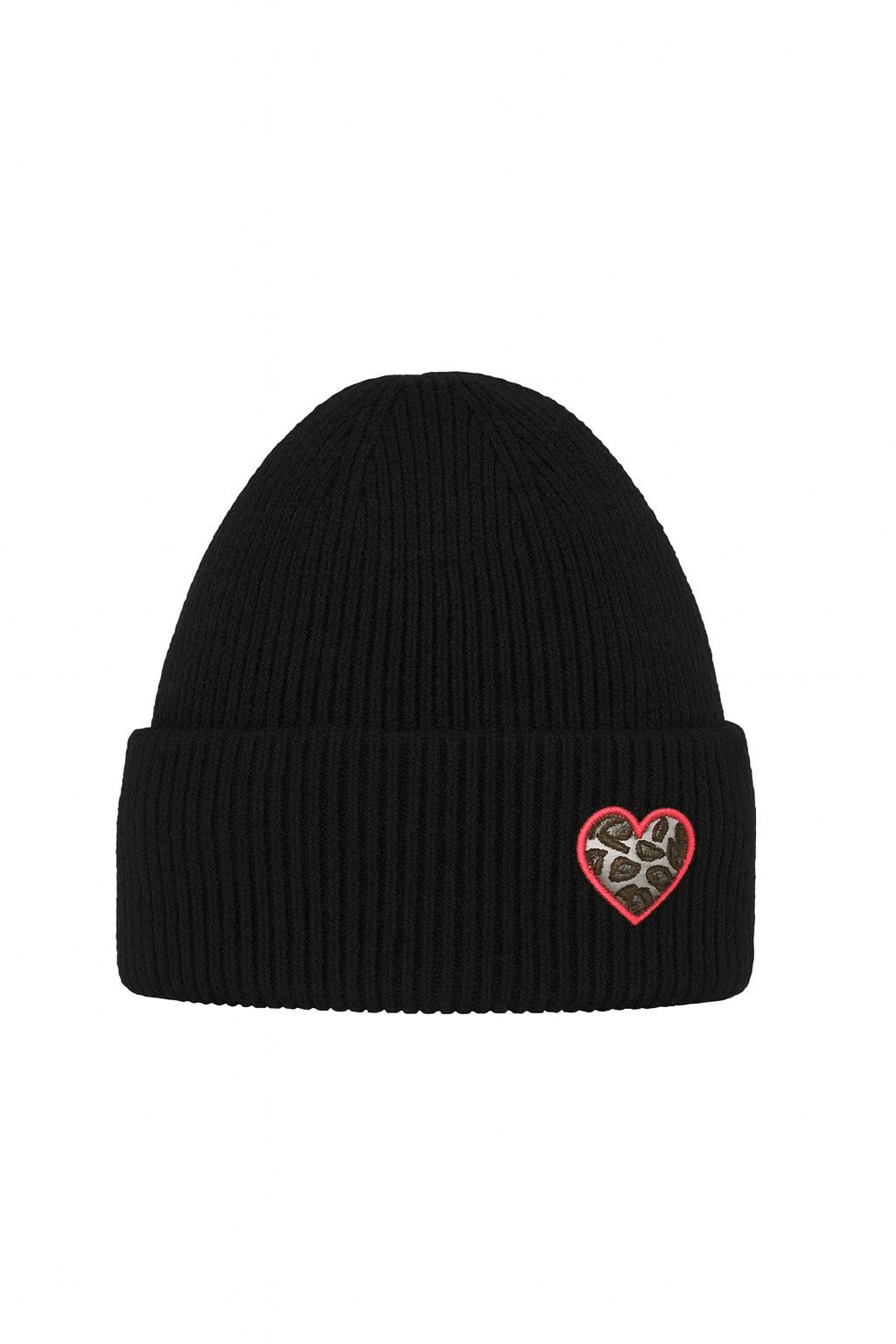 Faera Strickmütze Gerippte warme Mütze mit Herz Patch (1-St., modisch) 6202 günstig online kaufen