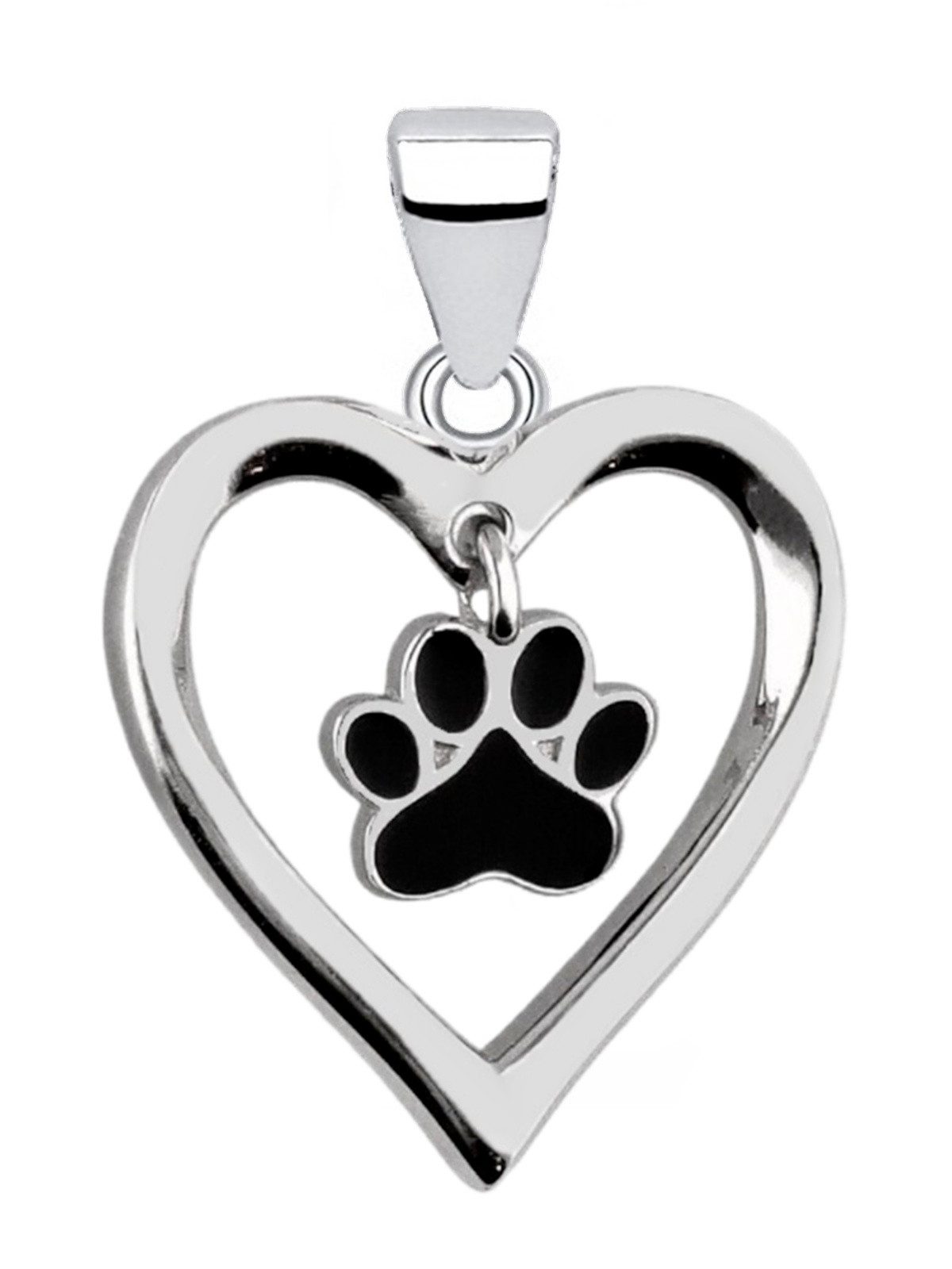 Goldene Hufeisen Kettenanhänger Silber Herz mit Pfote Anhänger 925 Sterling günstig online kaufen