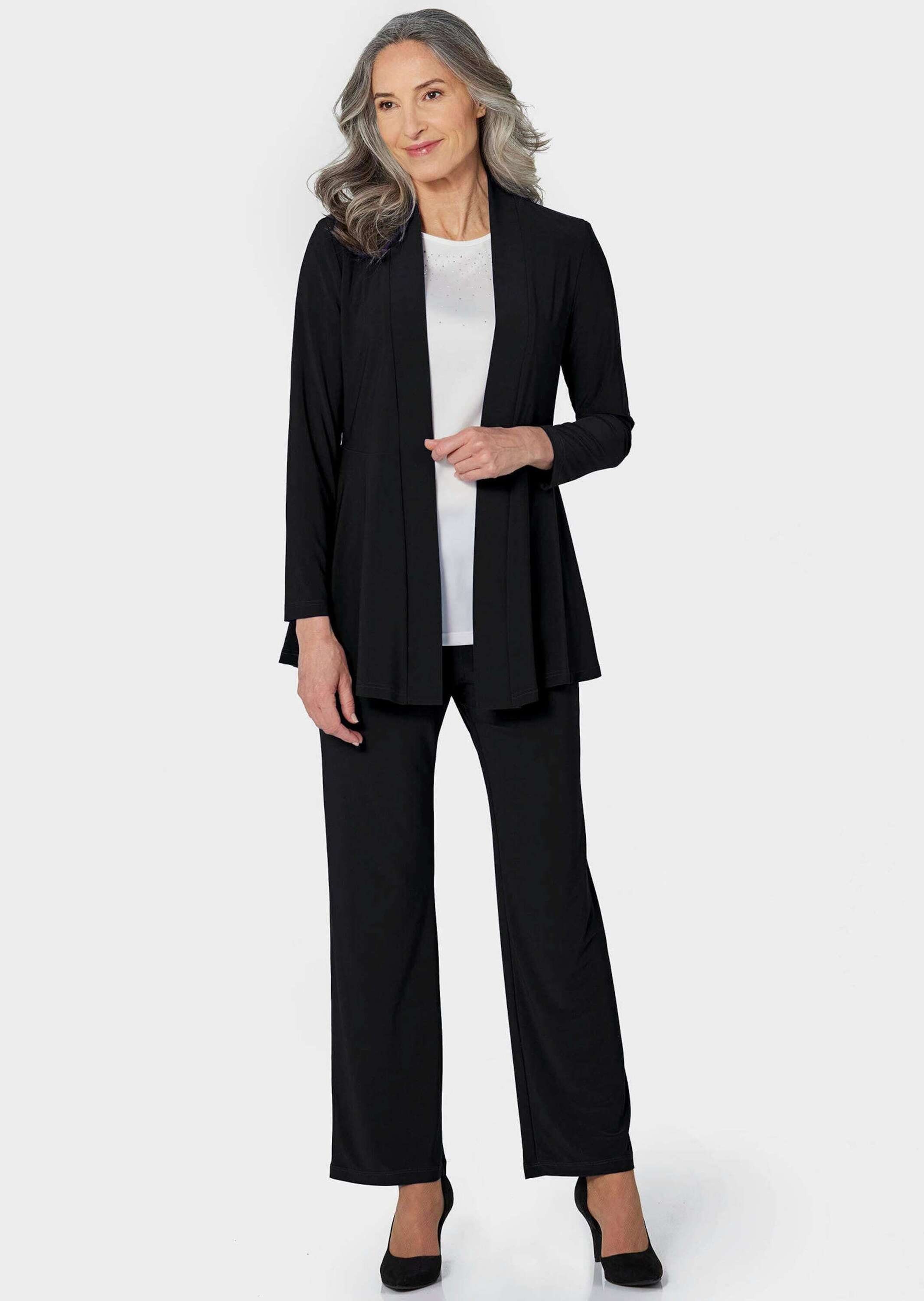 GOLDNER Shirtjacke Kurzgröße: Weich fallende Jersey-Longjacke günstig online kaufen