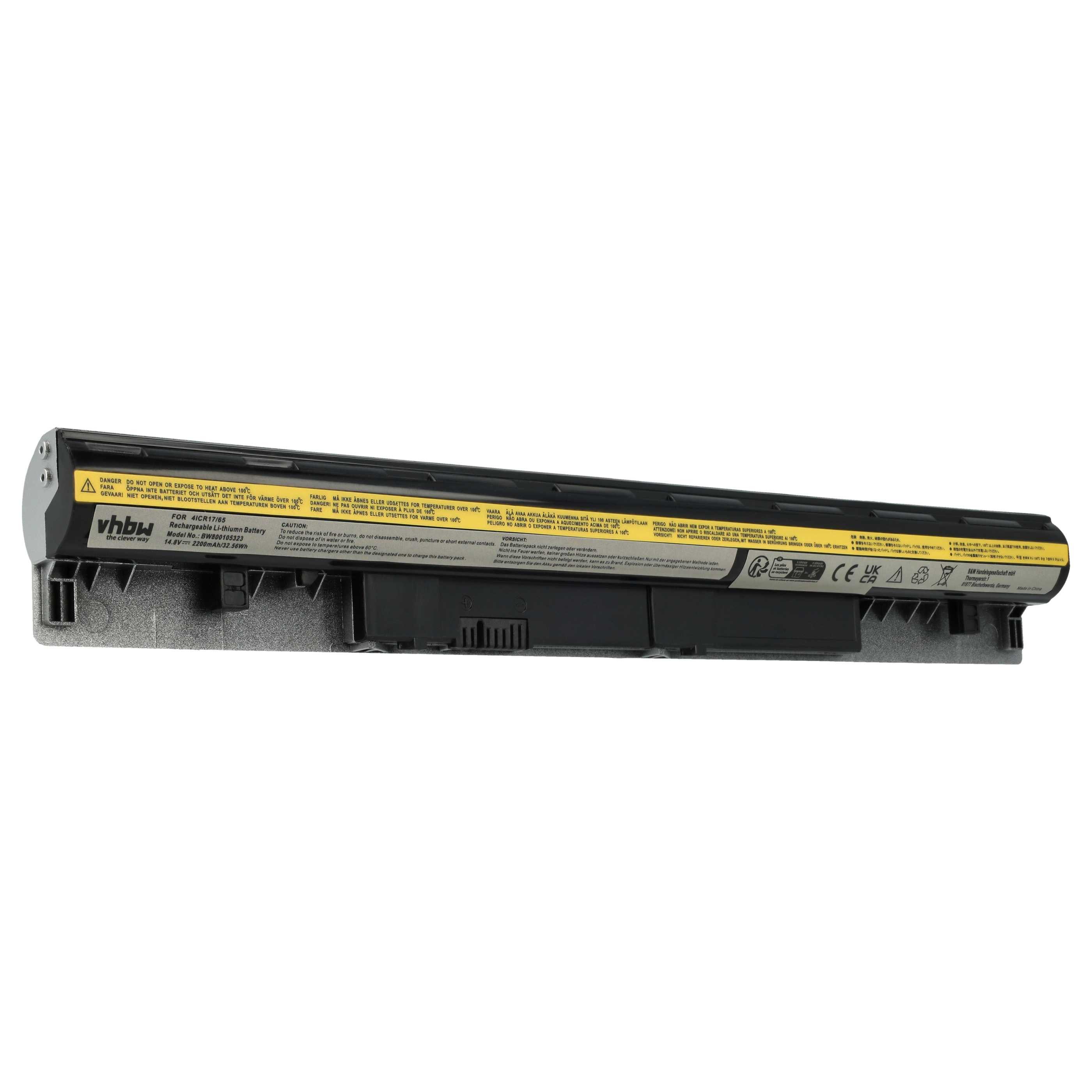 vhbw Akku Ersatz für Lenovo L12S4L01, 4ICR17/65, L12S4Z01 für Notebook, Laptop-Akku Akku Li-Ion 2200 mAh (14,8 V, 1 St), Leistungsfähiger Austausch-Akku für Notebook, Wiederaufladbar, Jede