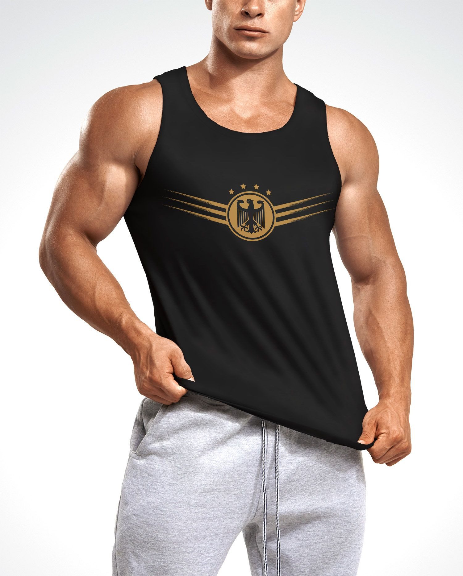 MoonWorks Tanktop Herren Deutschland Fußball EM-Shirt 2024 Fußballeuropameisterschaft mit Print