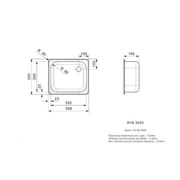 REGINOX Edelstahlspüle Reginox Einbaubecken R18 3530 OSK Edelstahl, 35/39,8 cm