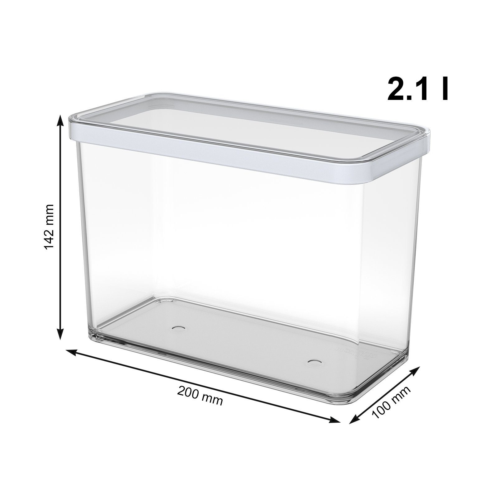 Weiß (Vorratsdosenset, Vorratsdosen Transparent ROTHO Loft mit 5er-Set Set Vorratsdose lebensmittelechter verschiedene Kunststoff Deckel BPA-frei, 5-tlg) / Größen, (PP)
