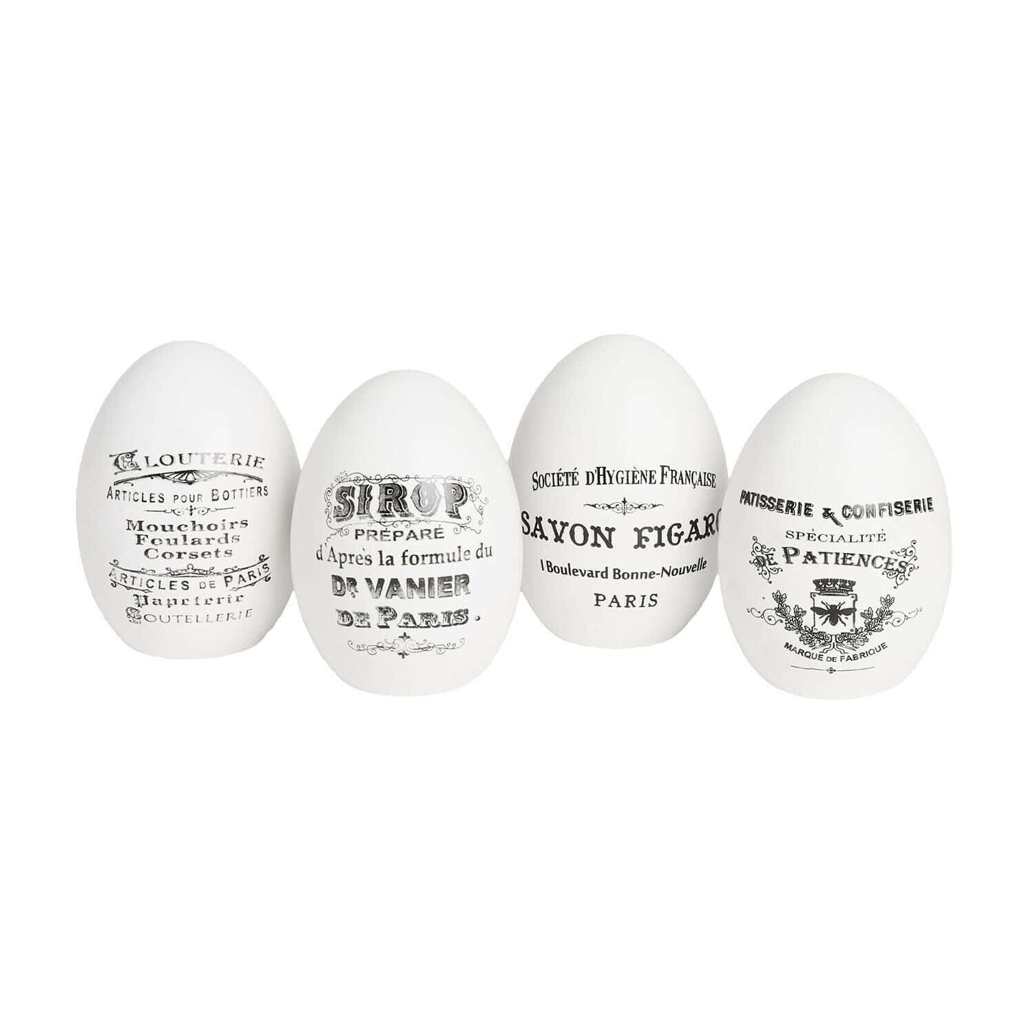 Mirabeau Osterei Osterei 4er Set Maison Vélour weiß