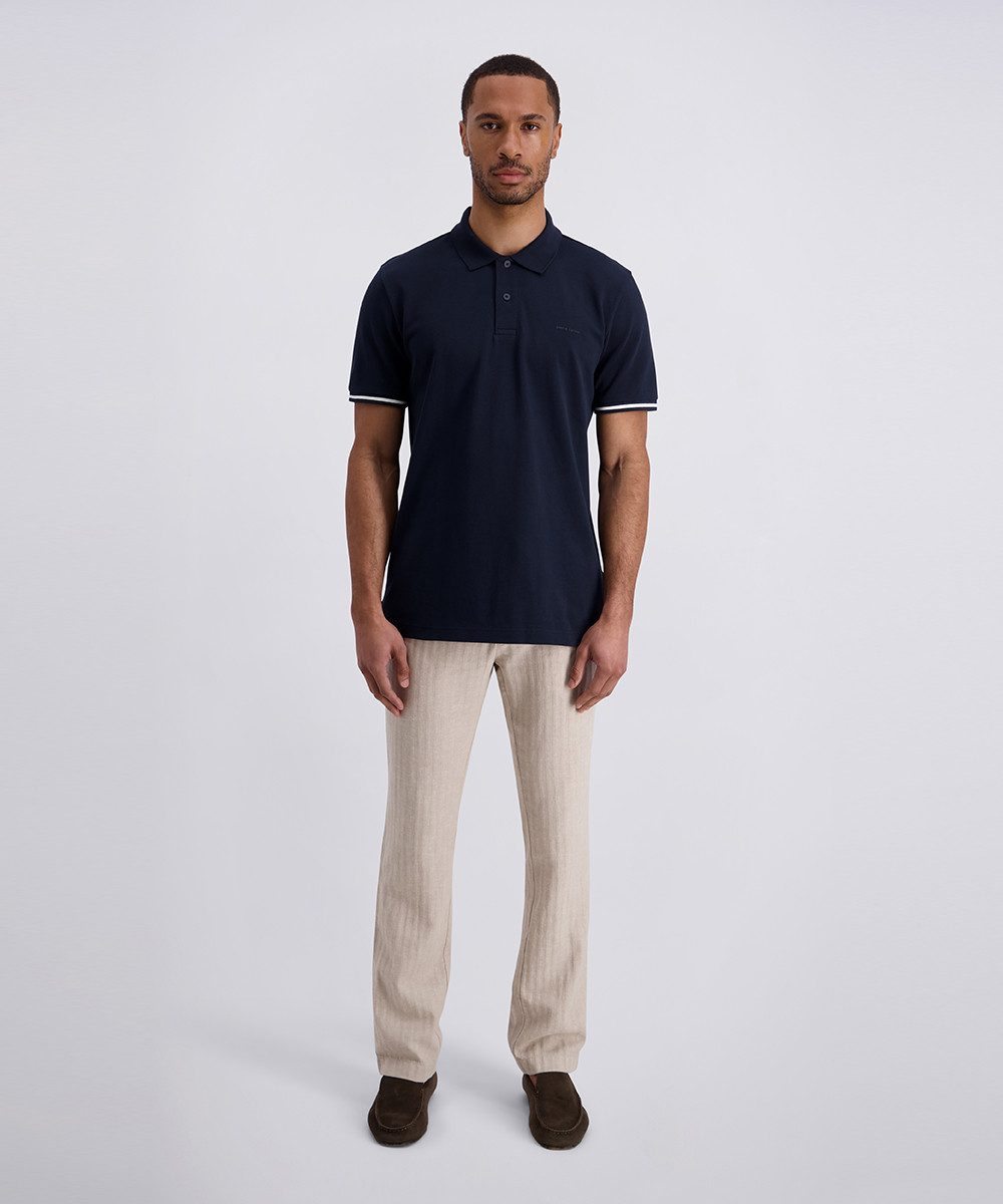 Pierre Cardin Poloshirt Poloshirt uni pique mit Logo Schriftzug – Bild 5 von 5