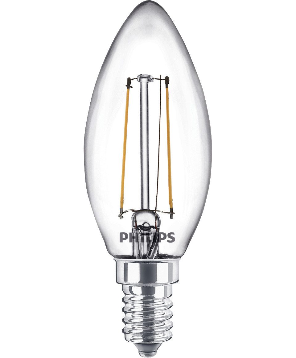 Philips LED-Leuchtmittel Philips LED-Leuchtmittel Filament Kerzenform B35, Nicht dimmbar