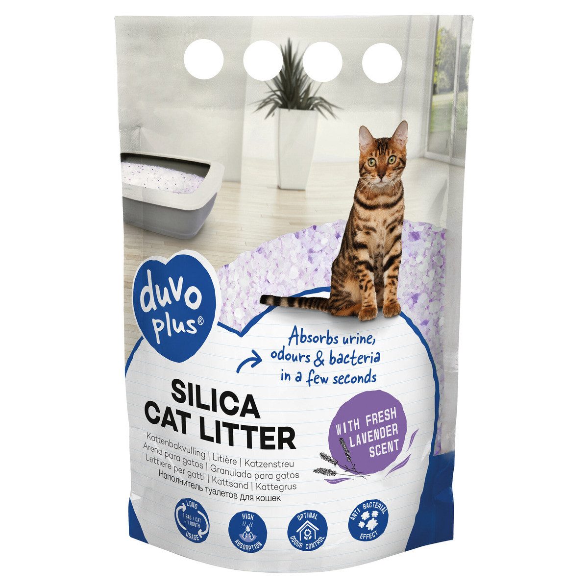 DUVO+ Katzenstreu Katzenstreu Silica Premium Lavendel 5 l