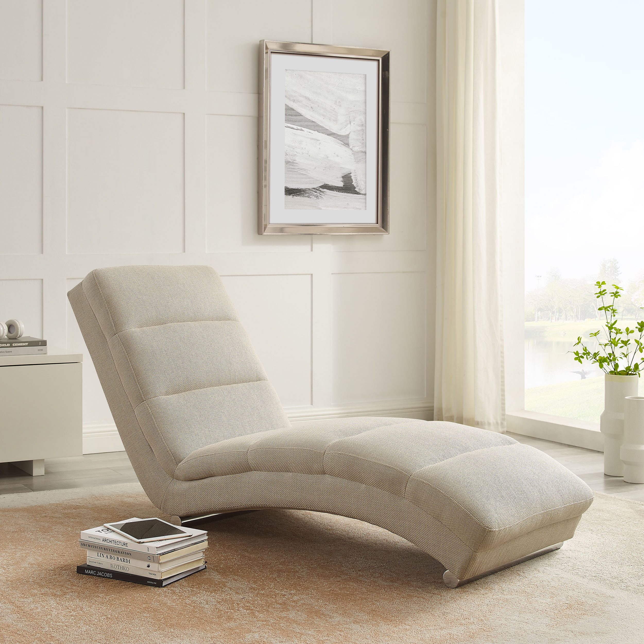 SalesFever Relaxliege Komfortable Relaxliege, mit Quersteppung, Bezugstoff Oeko-Tex zertifiziert und PFC-frei