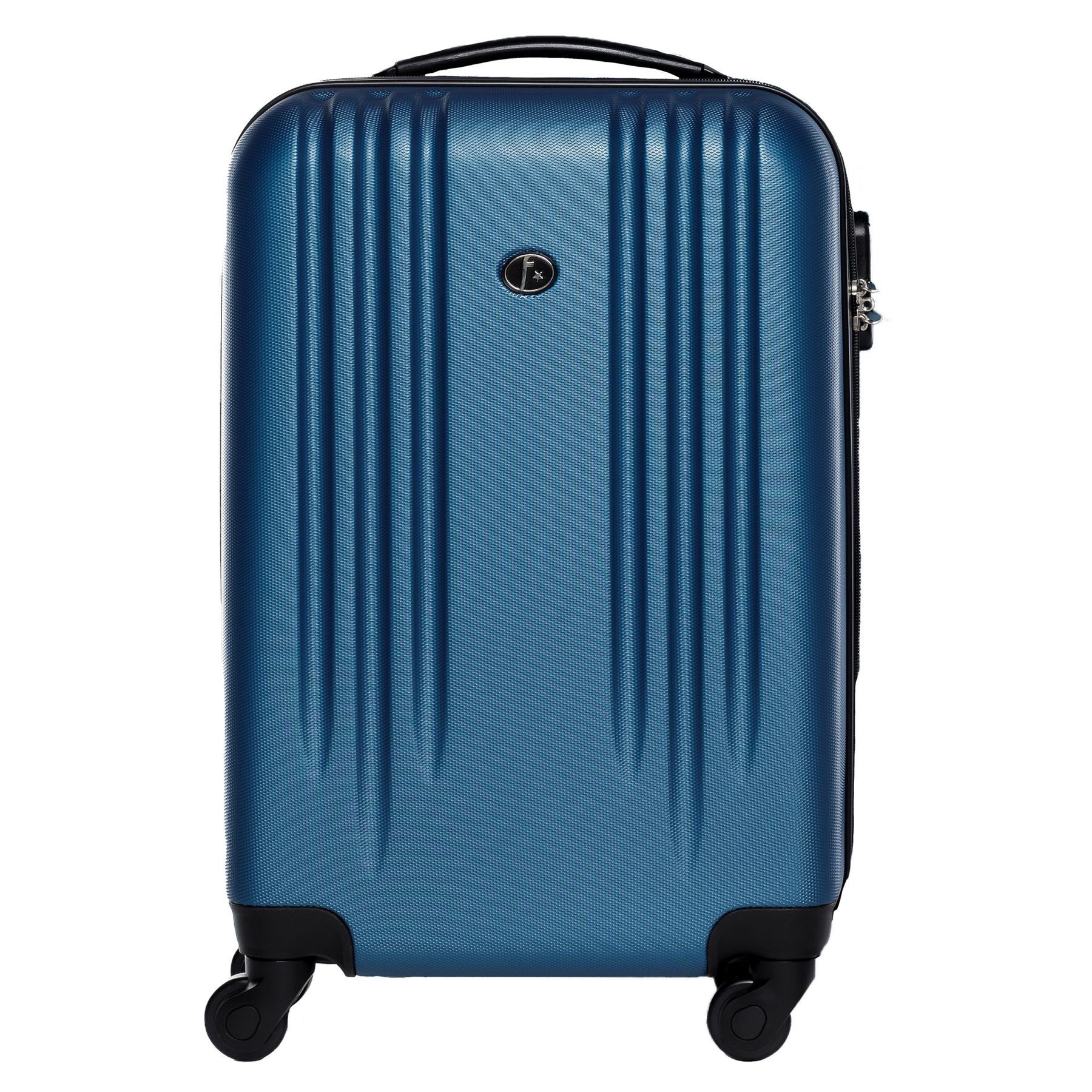 FERGÉ Koffer Marseille, Handgepäck Koffer Hartschale groß Reisekoffer  Kabinen-Trolley 4 Rollen Hartschale blau