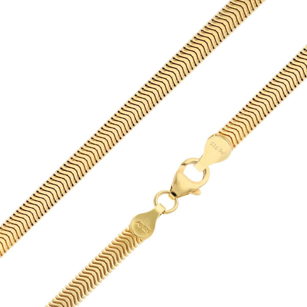 trendor Schlangenkette 28120, für Damen 925 Silber Vergoldet Ovale 4,2 mm