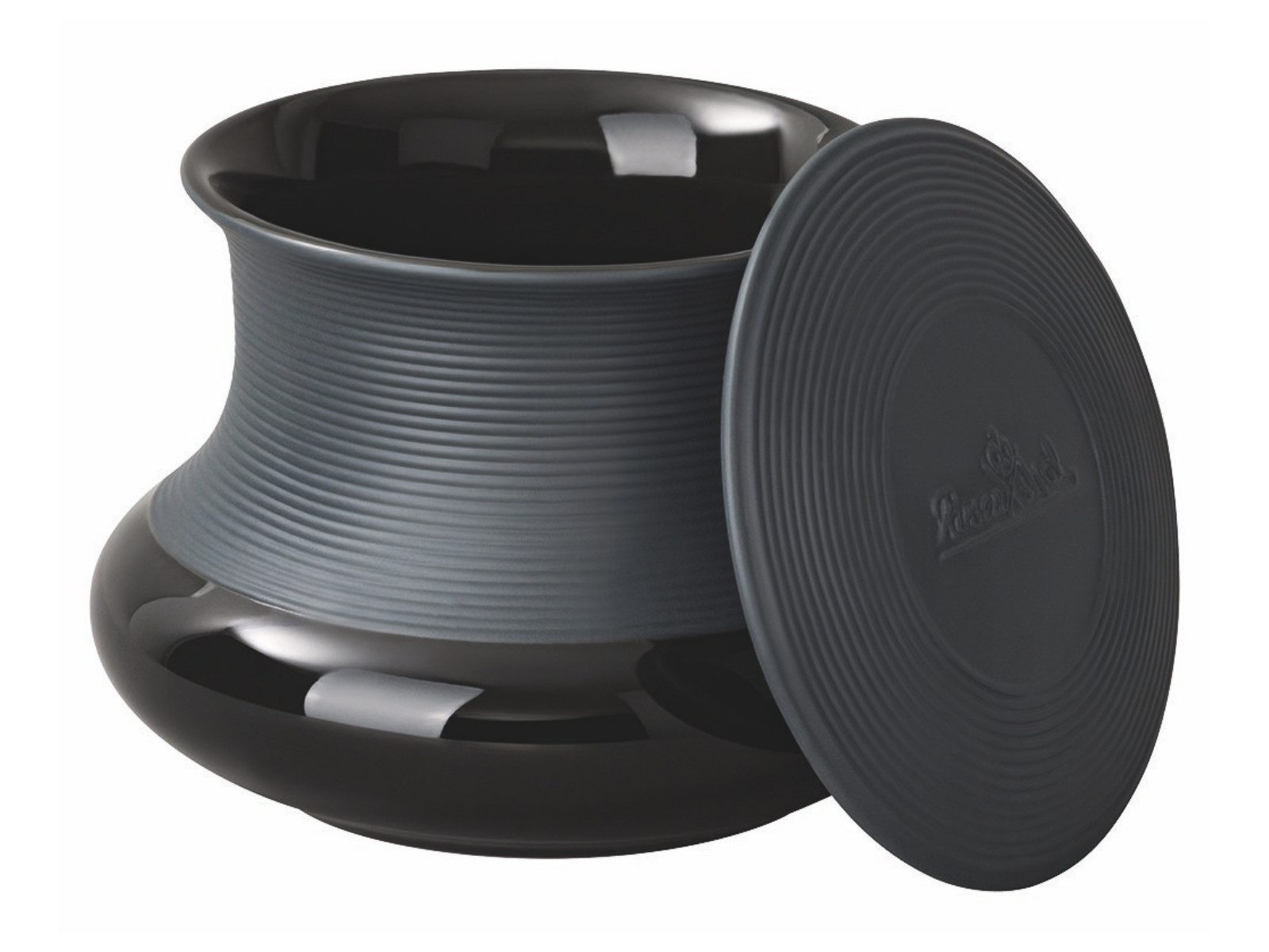 Rosenthal Vorratsdose Viiva Dose klein schwarz 10cm, Porzellan