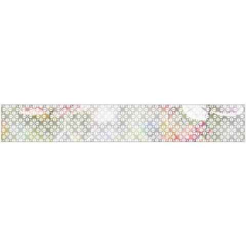 Fensterfolie Look Grafik Blumenmuster white, MySpotti, halbtransparent, glatt, 200 x 30 cm, statisch haftend