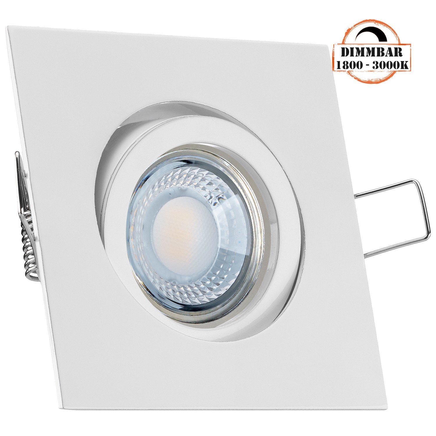 LEDANDO LED Einbaustrahler LED Einbaustrahler Set extra flach in weiß mit 5W LED von LEDANDO - di