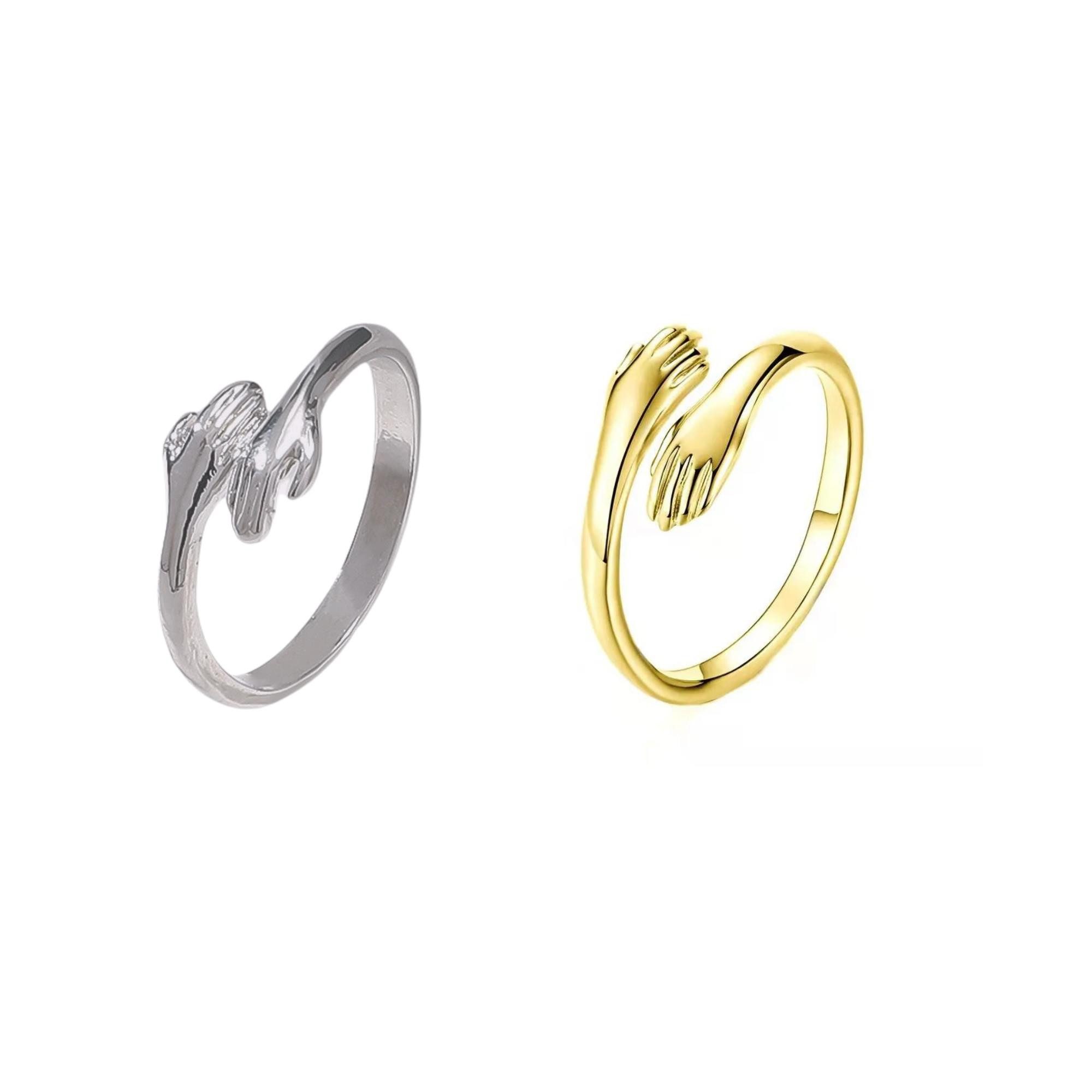 Eyecatcher Fingerring Verstellbare Umarmungsringe aus Kupfer in Gold- und S günstig online kaufen