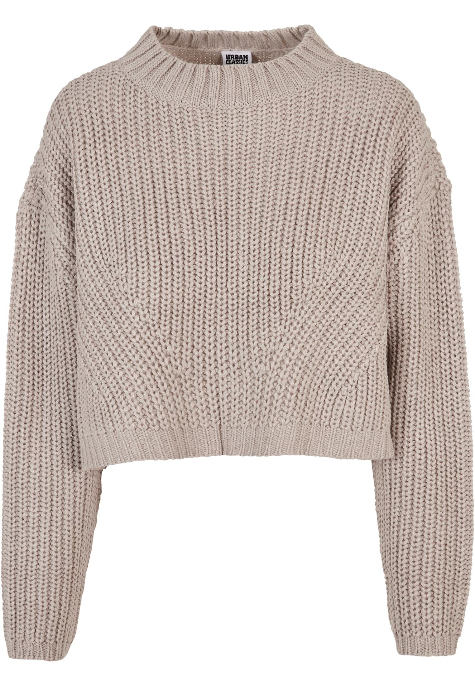 URBAN CLASSICS Ladies Sweater Oversize (1-tlg) Damen warmgrey Wide Kapuzenpullover