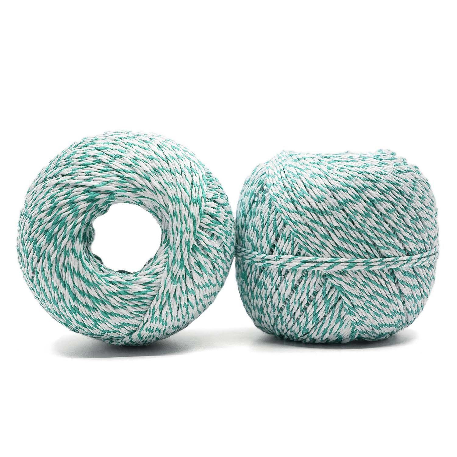 Landshop24 Wurstbindfaden, Wurstgarn, Metzgergarn, Knäuel grün/weiss Küchengarn, 180,00 m (1 Knäuel), lebensmittelecht