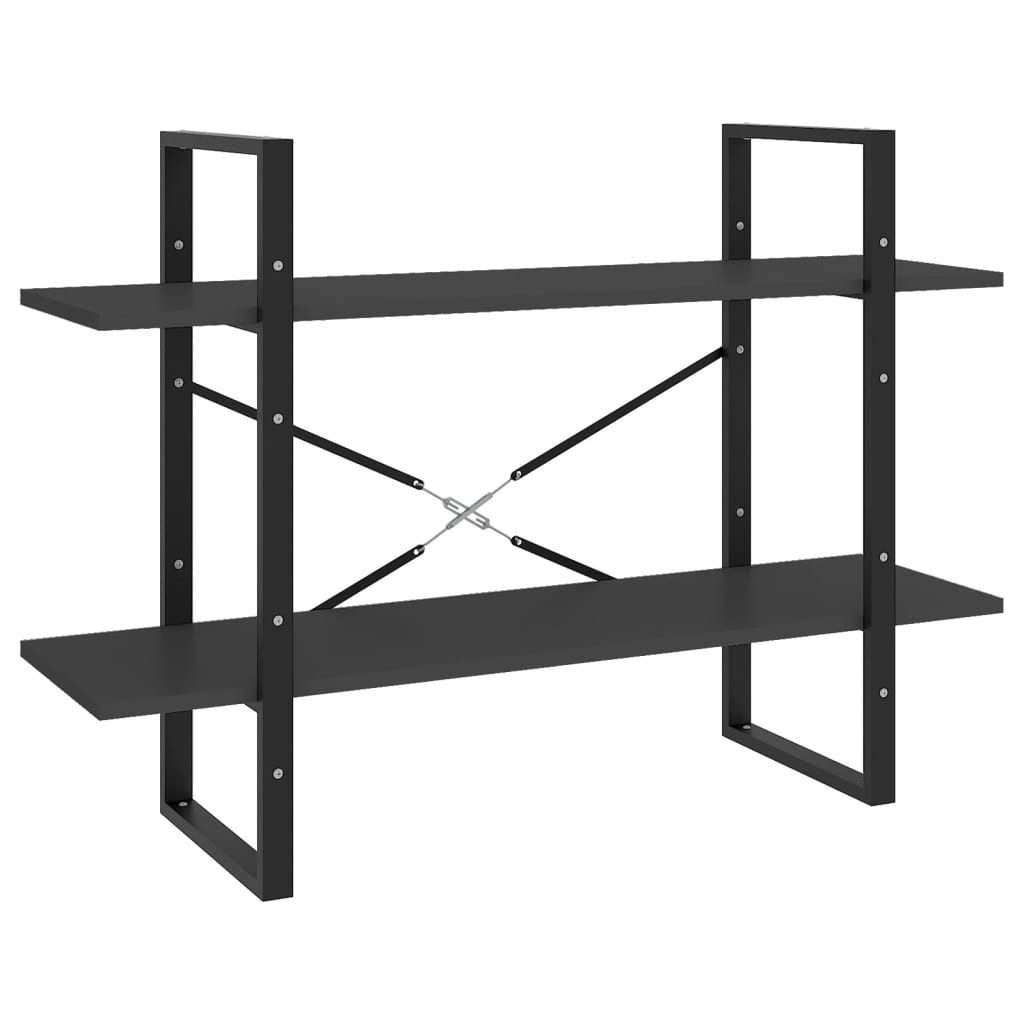 vidaXL Bücherregal, Buchregal 2 Fächer Grau 100x30x70 cm Holzwerkstoff