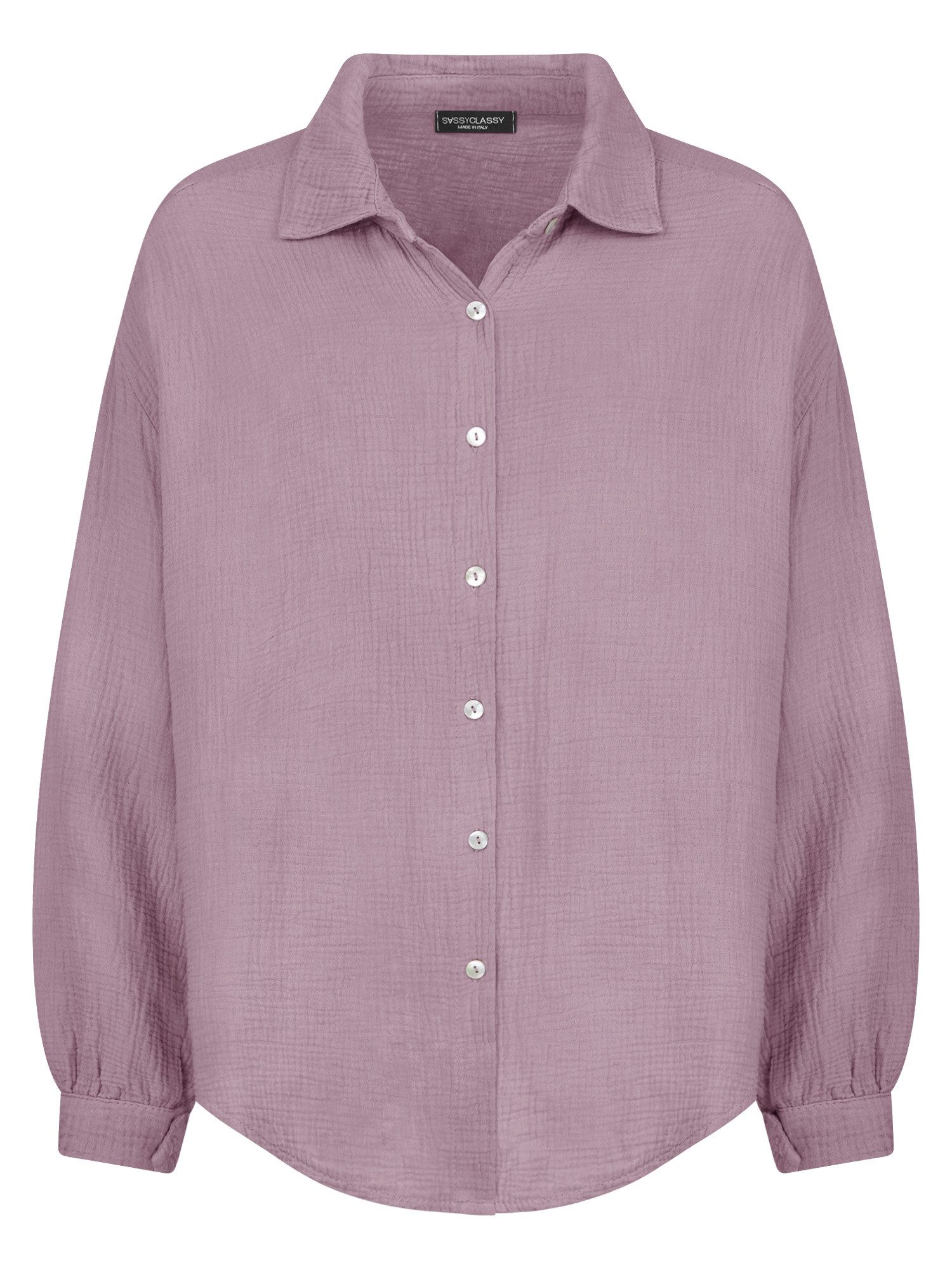SASSYCLASSY Longbluse Oversize Musselin Bluse Damen günstig online kaufen