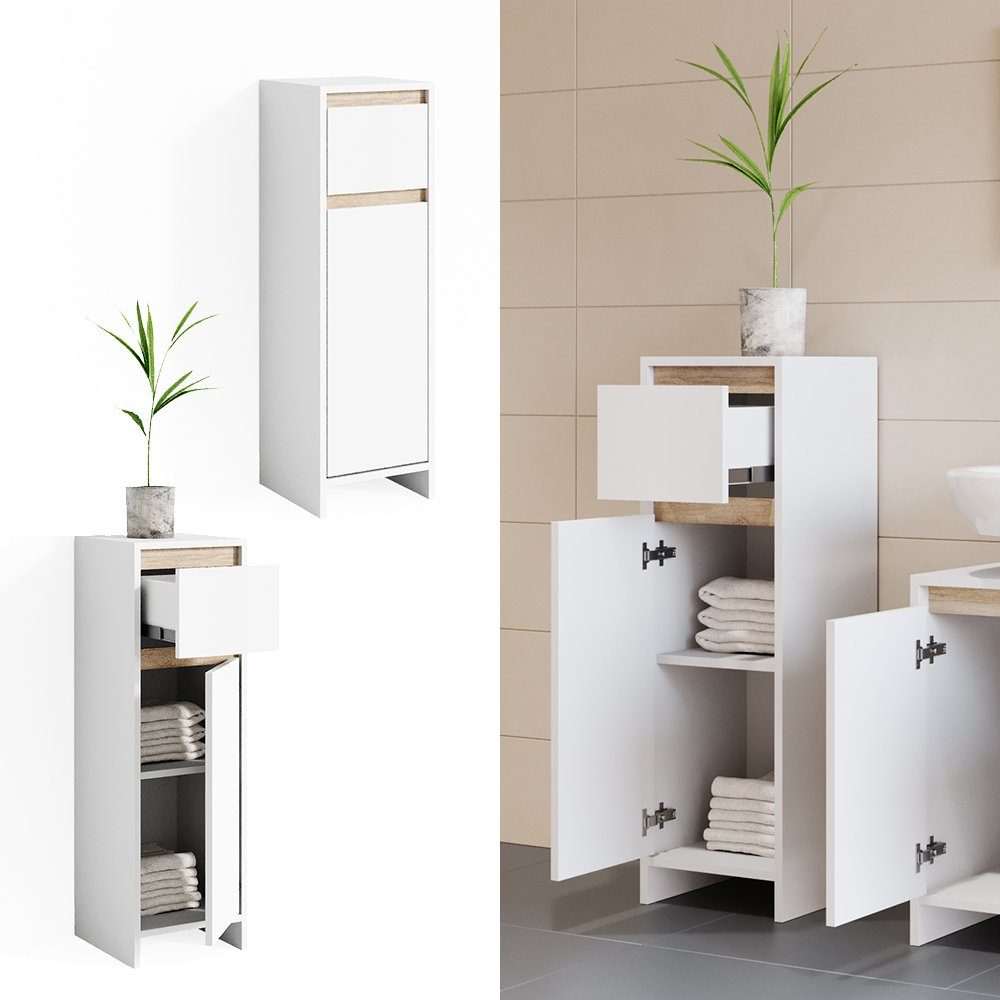 Vicco Midischrank Emma, Weiß/Sonoma, 30 x günstig online kaufen