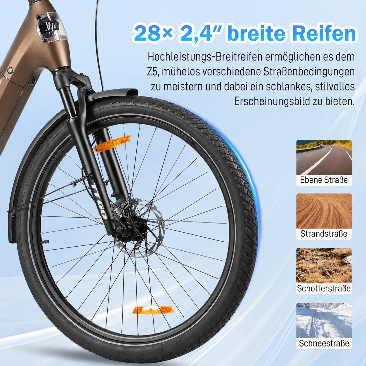 TTGO E-Bike Cityrad 28 Zoll, SUV, 75Nm Mittelmotor, 130km, Z5, für Damen und Herren, 9 Gang, Kettenschaltung, Mittelmotor, 648 Wh, 5 Stufen, Drehmomentsensor, Federsattelstütze, Elektrofahrrad, Pedelec