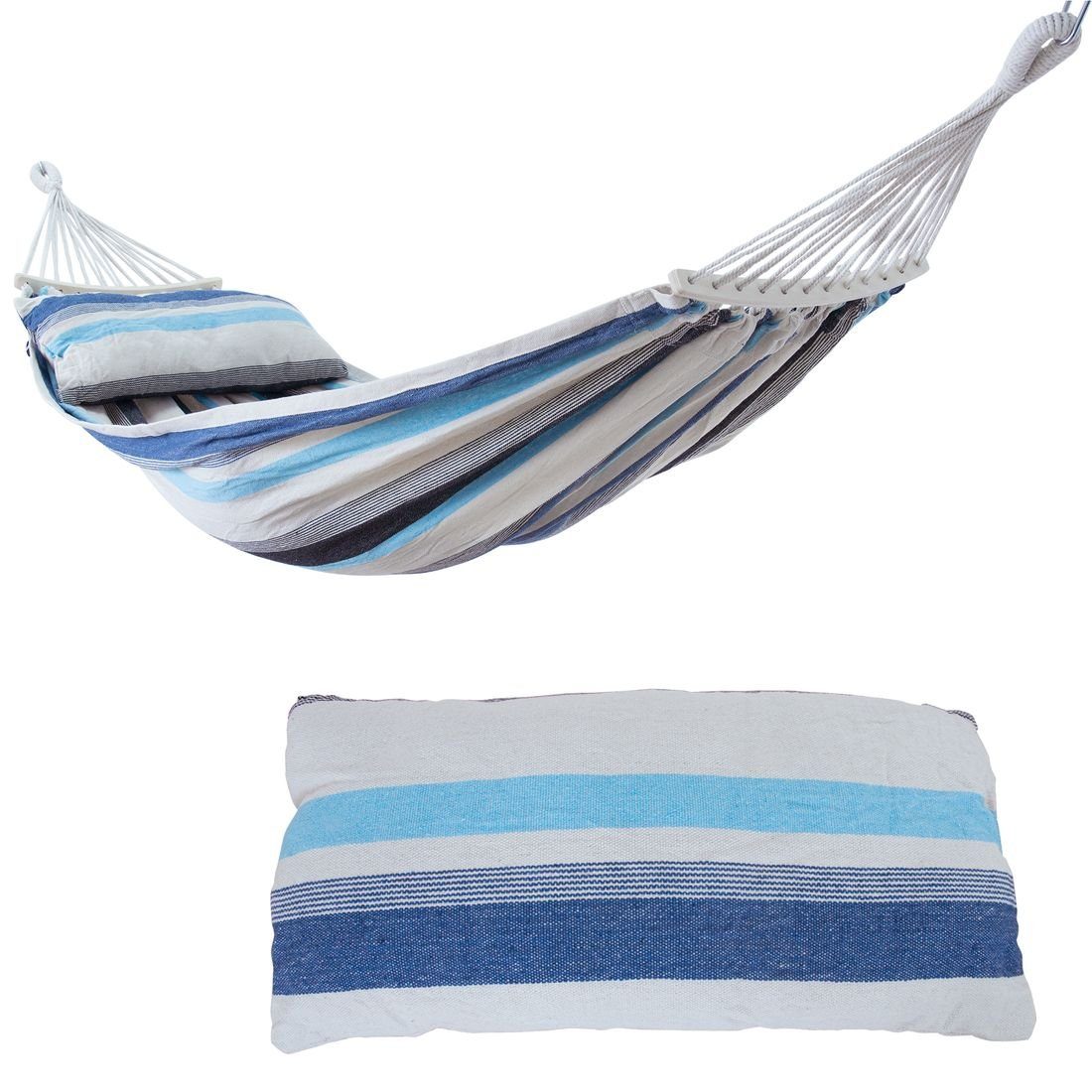 yourGEAR Stabhängematte yourGEAR Bali Aqua Hängematte mit Stangen 220x120cm 240kg Kissen