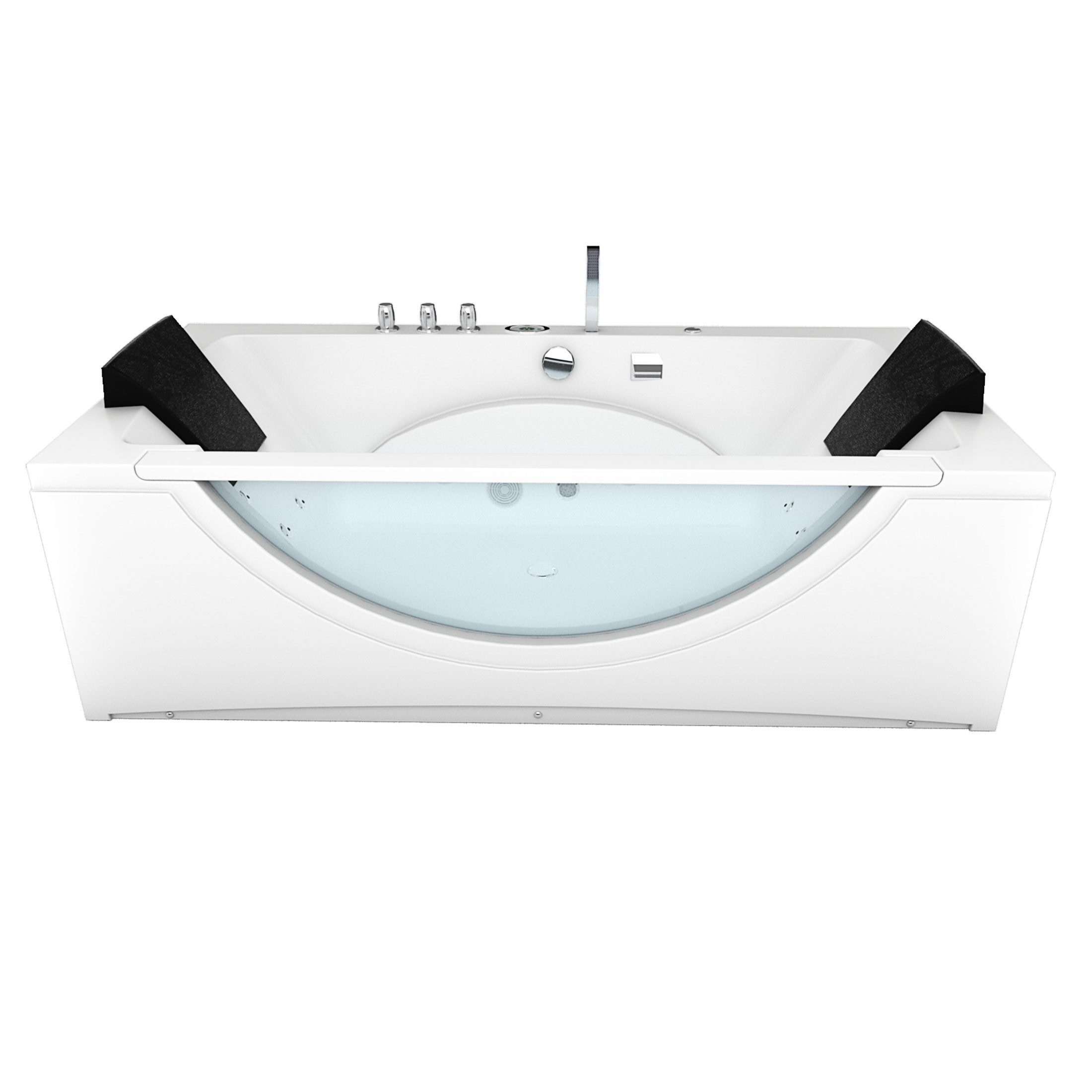 AcquaVapore Whirlpool-Badewanne Whirlpool Badewanne Pool W81H-TH-B-ALL 180x90cm, (1-tlg), mit Ablaufgarnitur