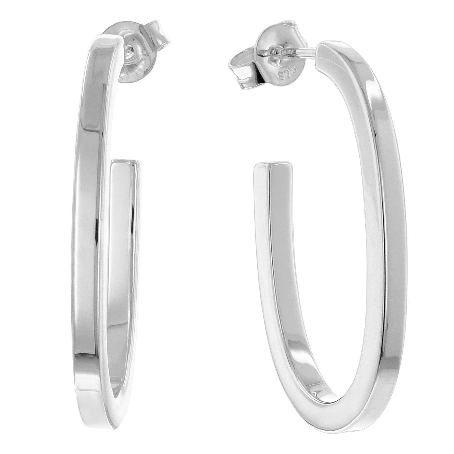 trendor Paar Creolen Damen-925 Silber Steck-30 mm günstig online kaufen