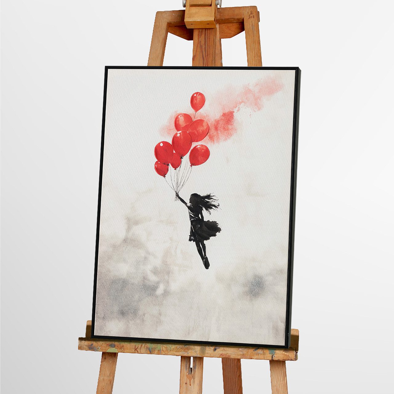 ArtUniverse Gemälde Leinwandbild Balloon Girl in the Sky 70 x 100 cm, Menschenmotiv