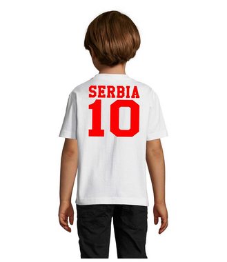 Blondie & Brownie T-Shirt Kinder Serbien Serbia Sport Trikot Fußball Weltmeister WM Europa EM