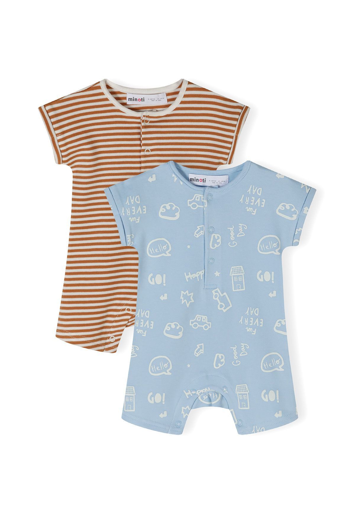 Schlafoverall Kurzarm-Strampler im 2-er Pack. (0-24m)