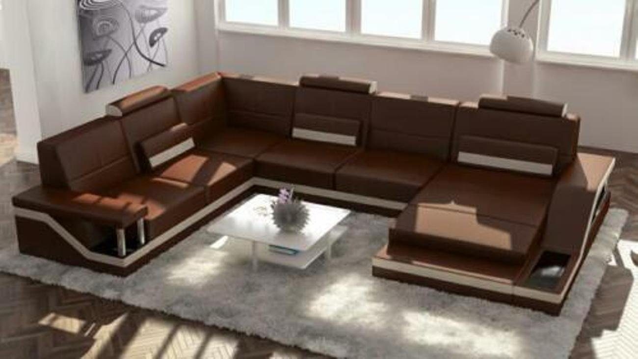 Ledersofa+USB Couch Garnitur Ecksofa Ecksofa Wohnlandschaft Sofa Eck JVmoebel Hamburg