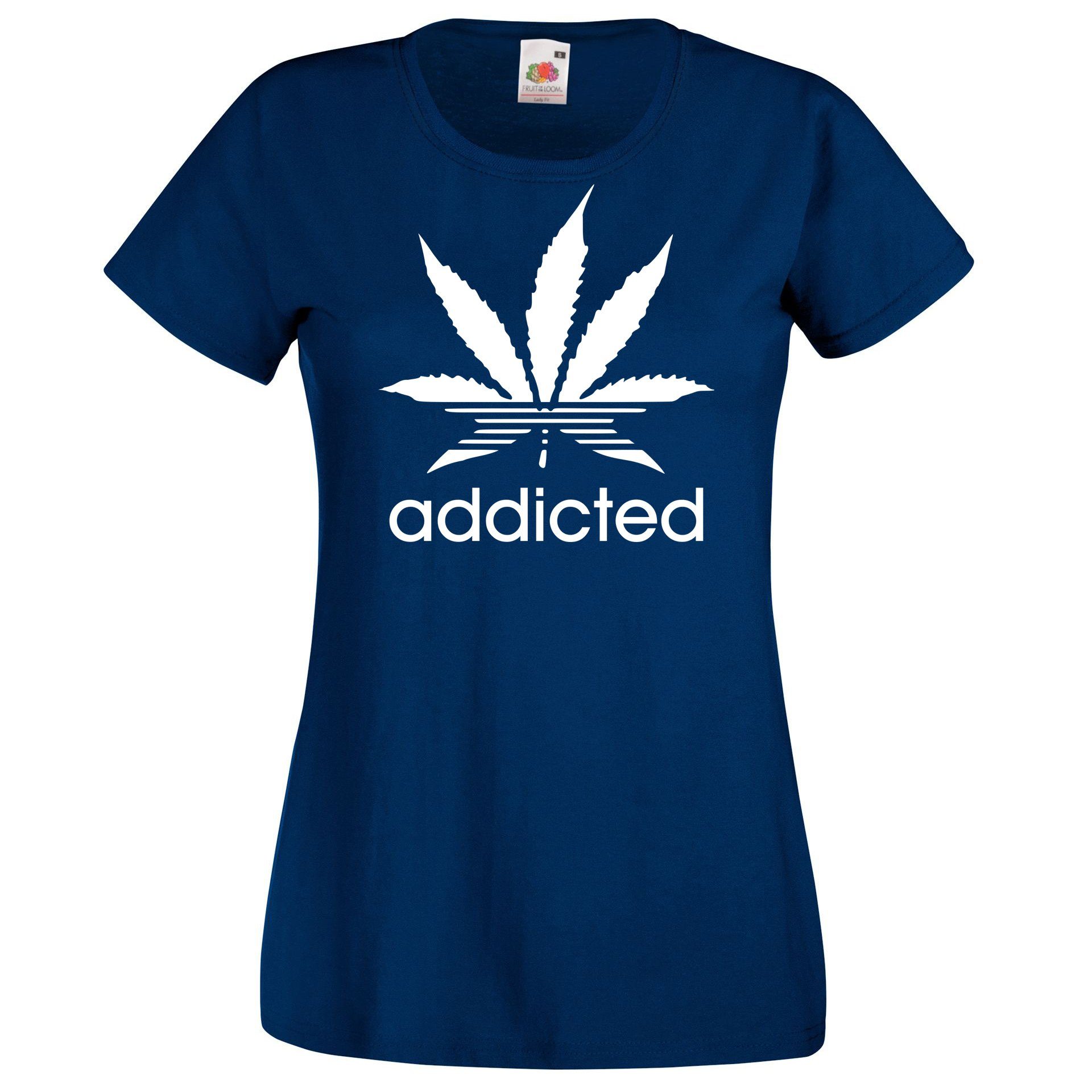 Youth Designz T-Shirt Addicted Damen T-Shirt mit Trendigem Frontprint