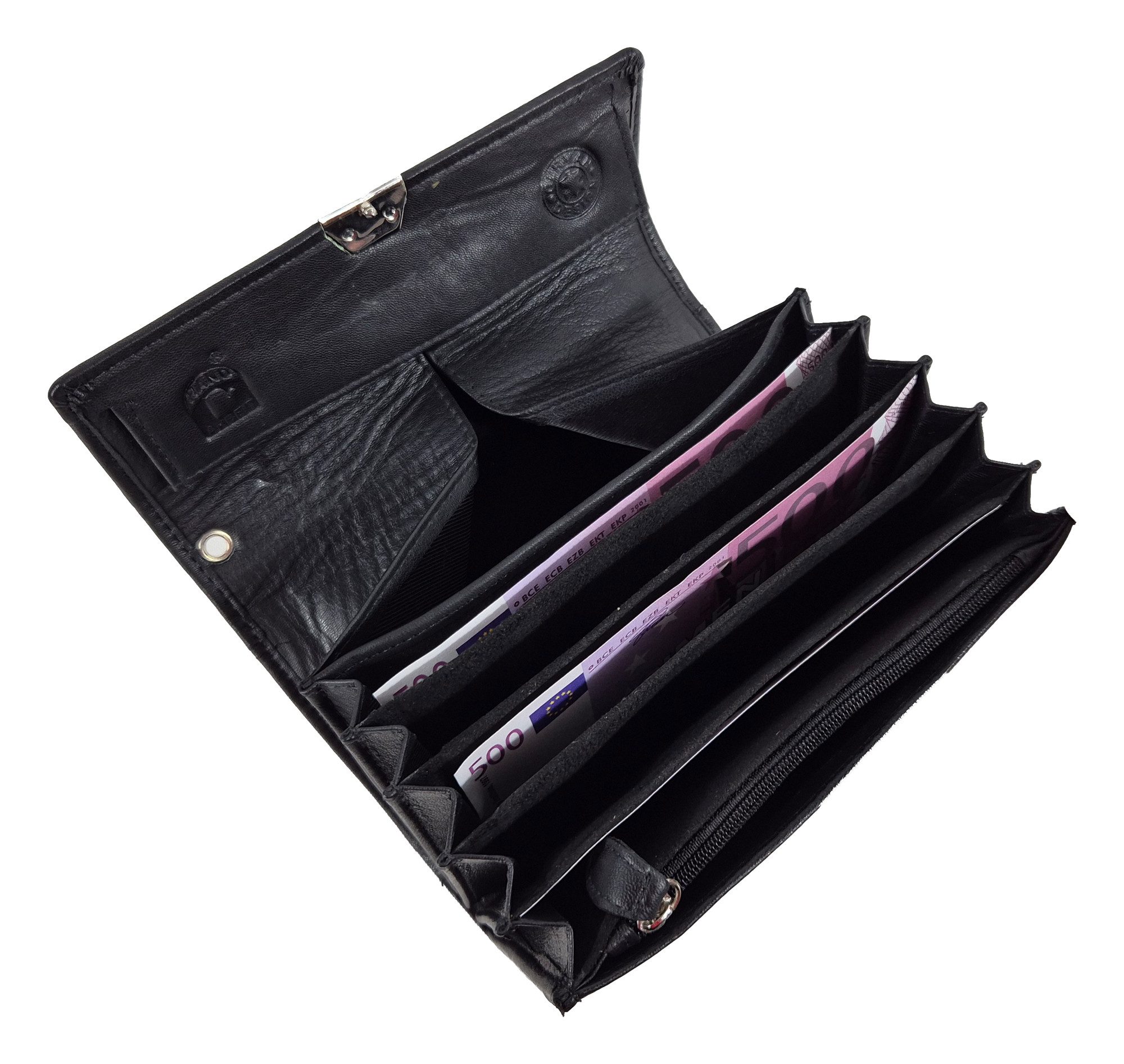 Einkaufszauber Kellnerbörse Echt Leder Kellner Taxi Geldbeutel Set Profi mit Gürteltasche Holster (Geldbeutel und Holster), Robustes naturbelassenes Büffelleder – Bild 5 von 5