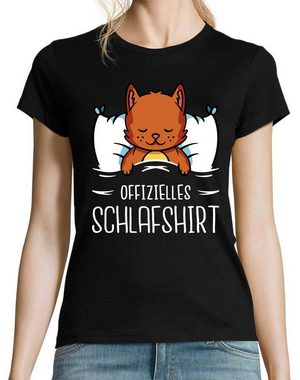 Youth Designz T-Shirt Offizielles Schlafshirt Katze Damen Shirt mit modischem Print