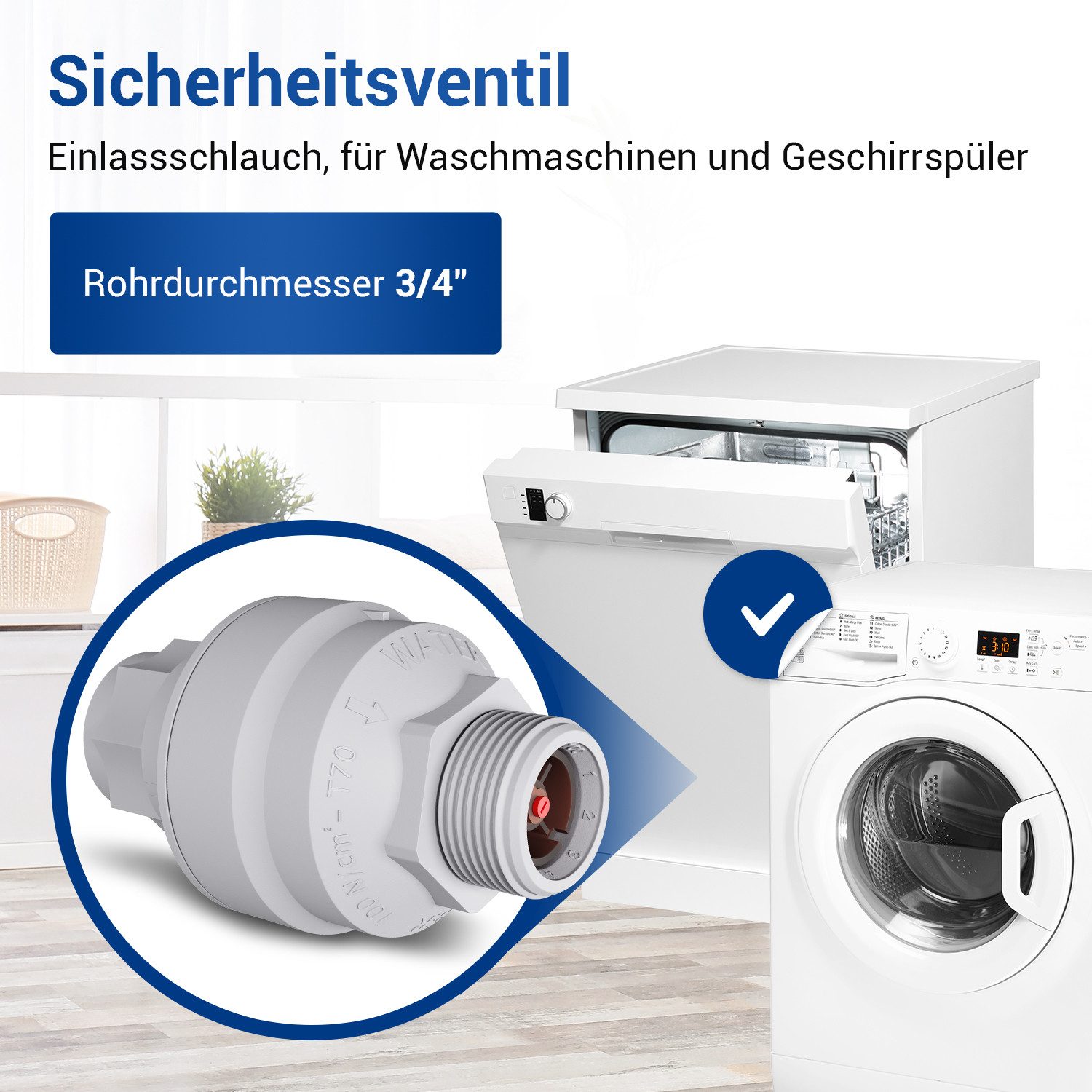 VIOKS Zulaufschlauch Sicherheitsventil WATERBLOCK 3/4", für Zulaufschlauch günstig online kaufen