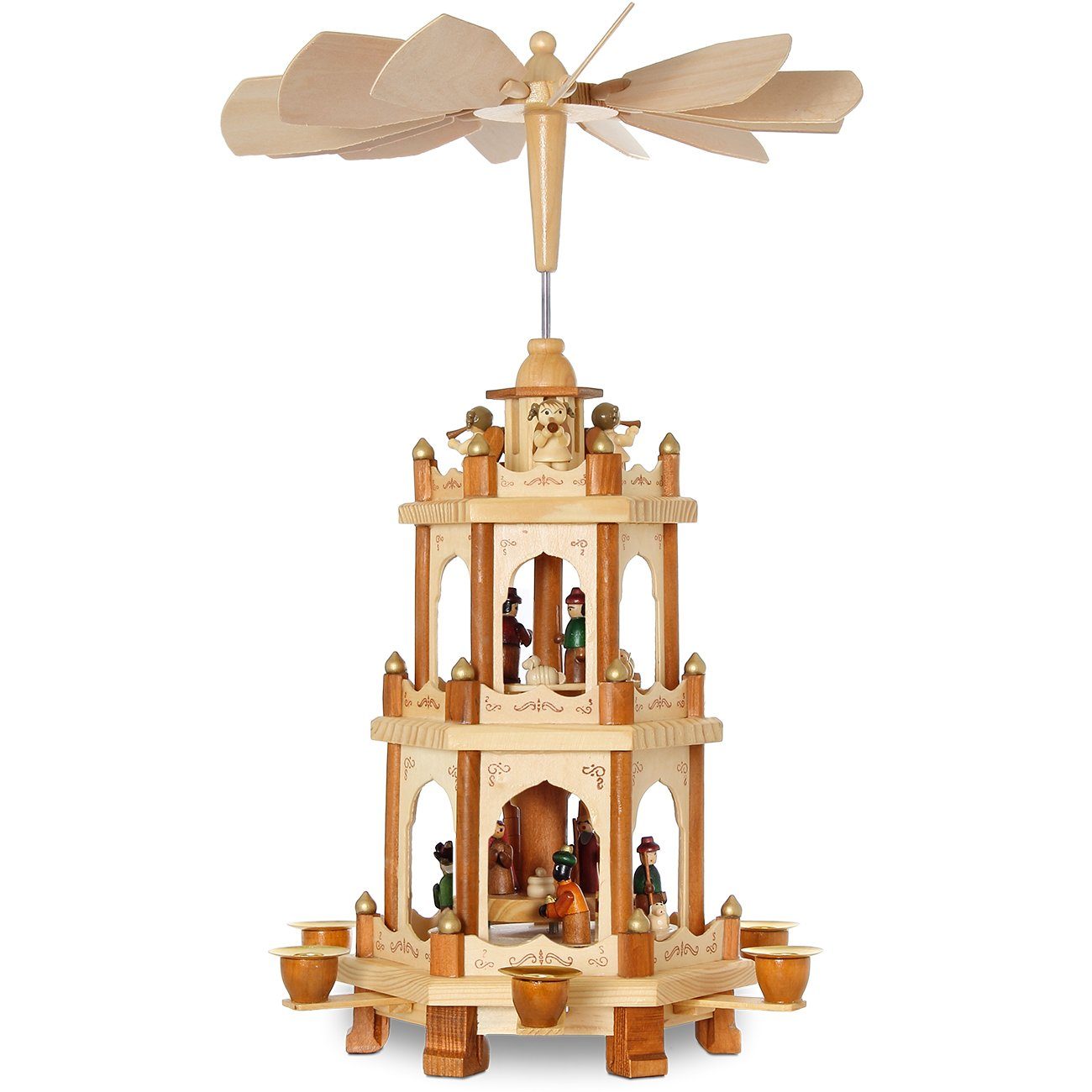 SIKORA Weihnachtspyramide aus Holz mit 3 Etagen Pyramide Weihnachten Deko H günstig online kaufen