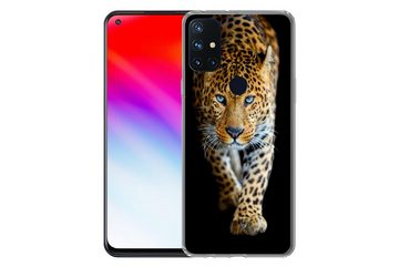 MuchoWow Handyhülle Leopard - Tiere - Porträt - Wildtiere - Schwarz, Phone Case, Handyhülle OnePlus Nord N10 5G, Silikon, Schutzhülle